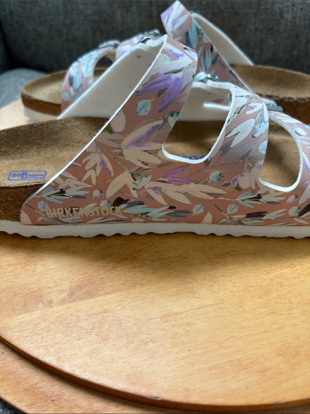 Birkenstock White Floral Triple-Strap Sandals - Picture 6 of 7